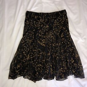 NWOT Pretty Lauren Ralph Lauren Gold & Black Skirt